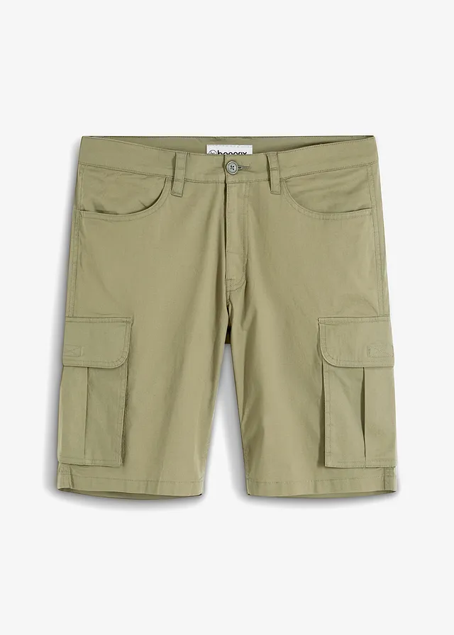 Bermude cargo stretch, Regular Fit • oliv • magazin bonprix