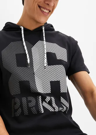 Tričko s kapucí a z těžšího materiálu • černá s potiskem • bonprix obchod