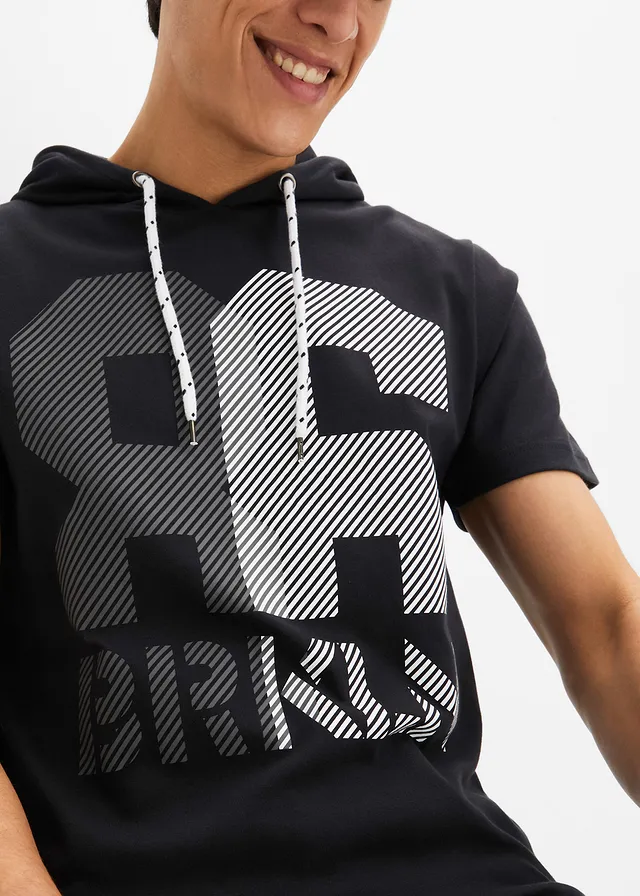T-shirt à capuche en molleton épais • noir imprimé • product-page.page-title-suffix