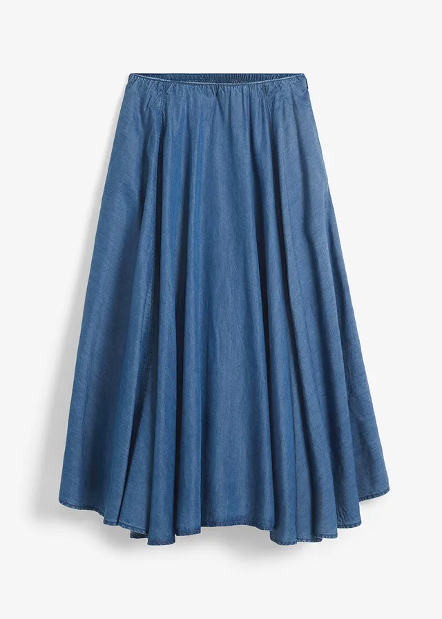 Jupe en jean, taille haute et élastiquée