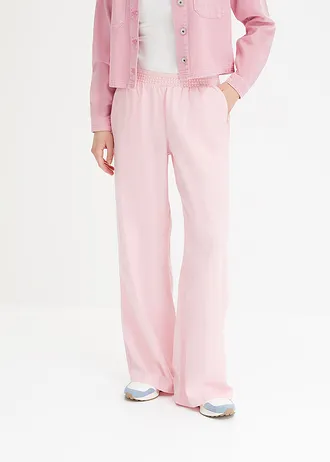 Pantalon palazzo en lin mélangé • rose thé • Boutique bonprix
