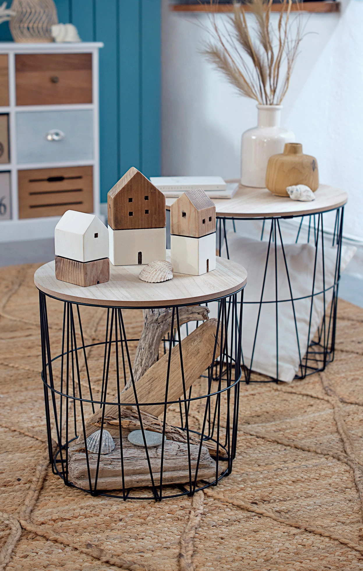 Ornament huizen (3-dlg. set) • naturel-wit • bonprix online shop