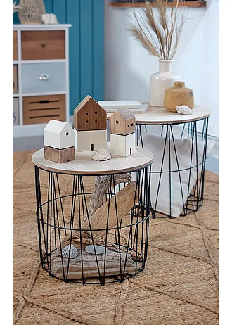 Ornament huizen (3-dlg. set) • naturel-wit • bonprix online shop