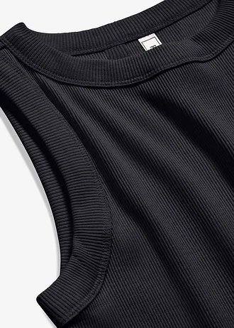 Žebrovaný top z čisté organické bavlny • černá • bonprix obchod