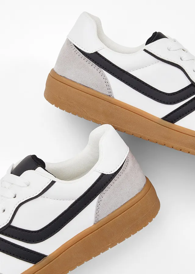 Sneakers rétro • blanc + noir • product-page.page-title-suffix