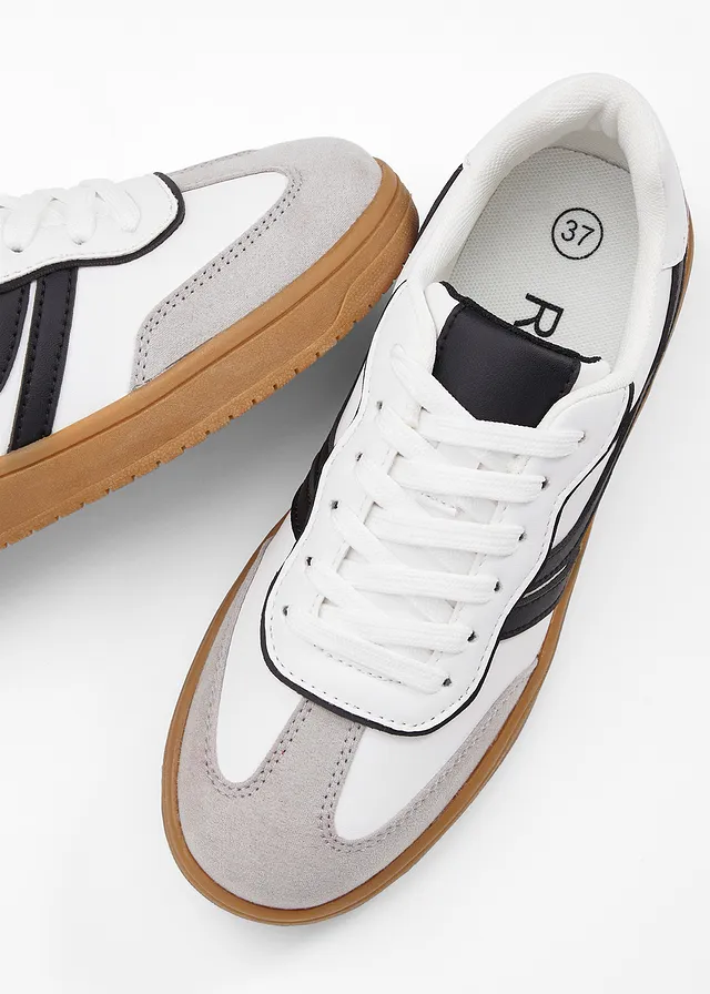 Sneakers rétro • blanc + noir • product-page.page-title-suffix