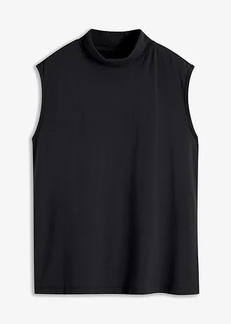 Top met turtleneck van biologisch katoen • zwart • bonprix online shop