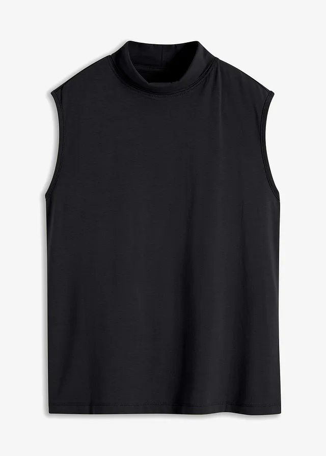 Top met turtleneck van biologisch katoen • zwart • bonprix online shop