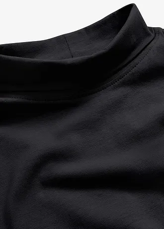 Top met turtleneck van biologisch katoen • zwart • bonprix online shop