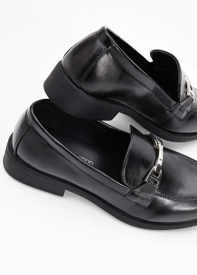 Mocassins avec boucle, Couleur: noir