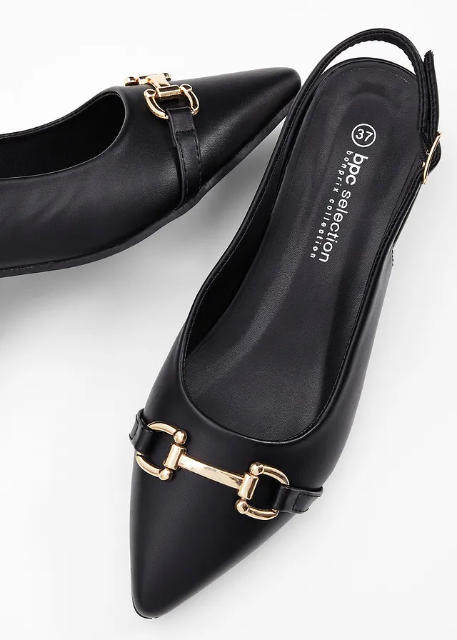 Escarpins slingback à talon plat • noir • product-page.page-title-suffix