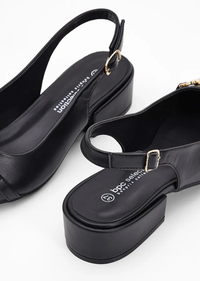 Slingback pumps met platte hak • zwart • product-page.page-title-suffix