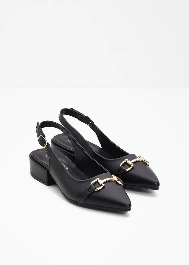 Escarpins slingback à talon plat • noir • product-page.page-title-suffix