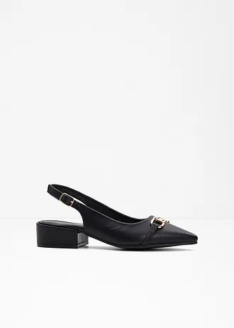 Escarpins slingback à talon plat • noir • Boutique bonprix