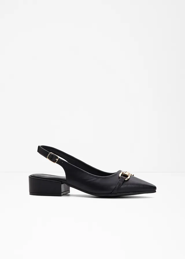 Escarpins slingback à talon plat
