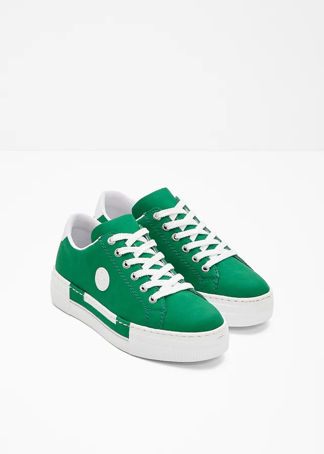 Plateau sneakers van Rieker, Kleur: smaragd