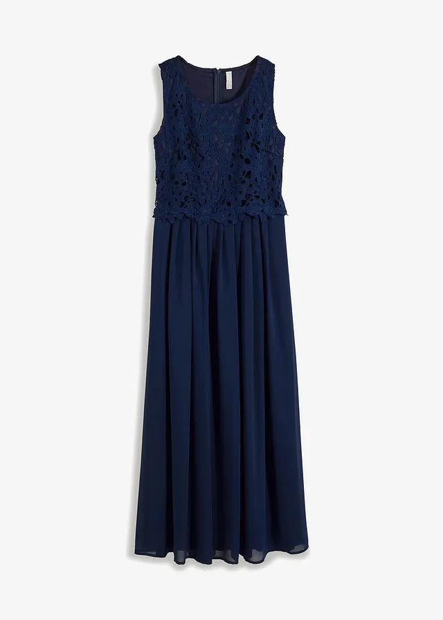 Robe longue à dentelle