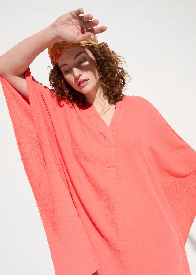 Tunique de plage en gaze de coton • rouge clair • product-page.page-title-suffix