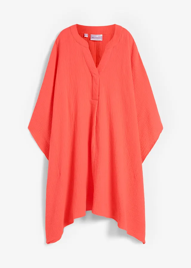 Tunique de plage en gaze de coton, Couleur: rouge clair
