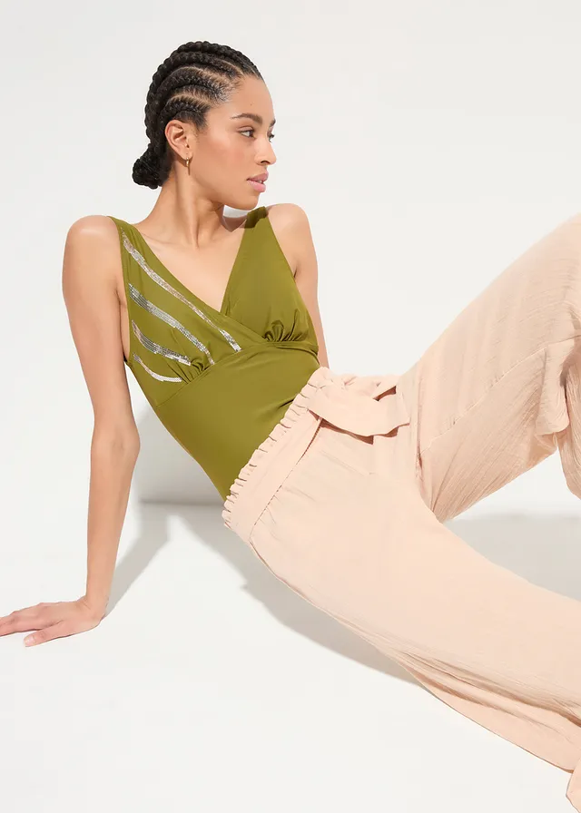 Pantalon de plage en gaze de coton, longueur 3/4 • beige craie • product-page.page-title-suffix