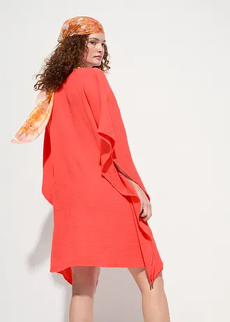 Plážová tunika ze vzdušného mušelínu, barva: světle červená