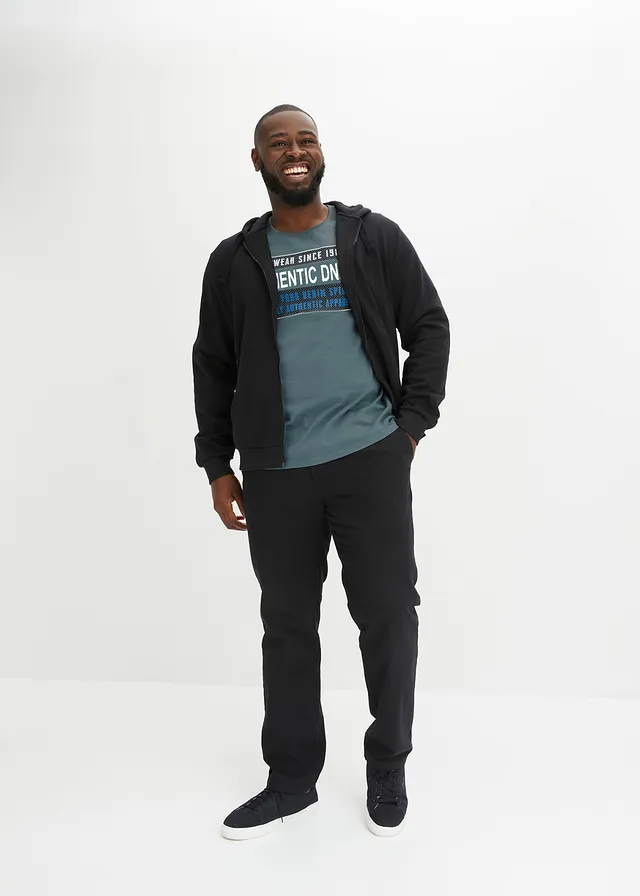 Pantalon chino regular, droit, Couleur: noir