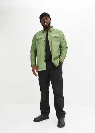 Košile s dlouhým rukávem a sepraným vzhledem, z čisté bavlny, barva: matně mechová used