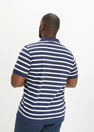 Polo tričko s organickou bavlnou, barva: tmavě modrá s proužky