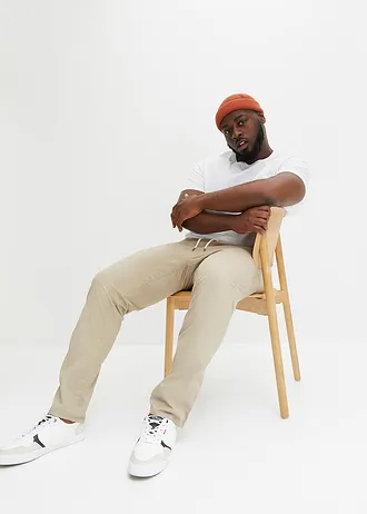 Slim fit stretch instapbroek, straight, Kleur: new kaki