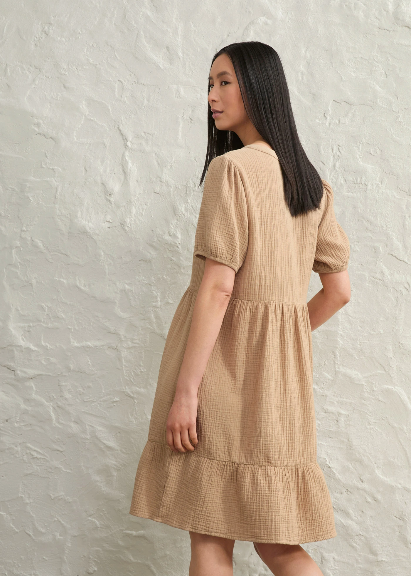 Oversize šaty z bavlněného mušelínu • světlá khaki • bonprix obchod
