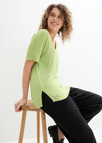 Dlouhé tričko z udržitelné směsi s viskózou • hruškově zelená • bonprix obchod