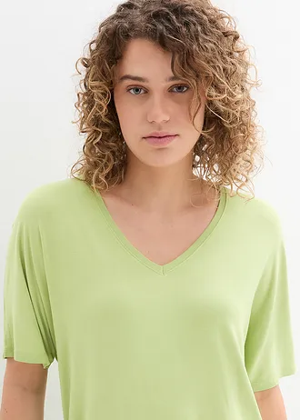 Dlouhé tričko z viskózové směsi • hruškově zelená • bonprix obchod