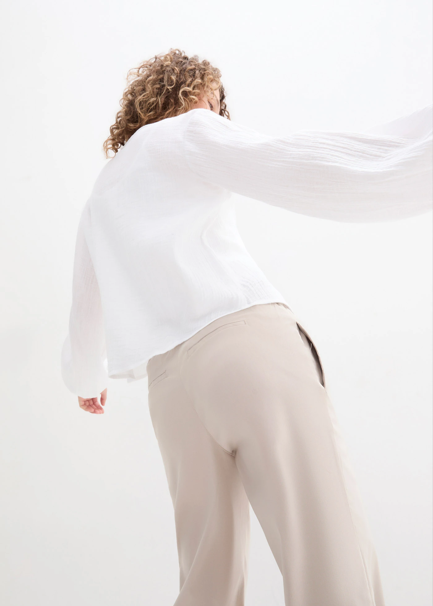 Boléro en gaze de coton • blanc • Boutique bonprix