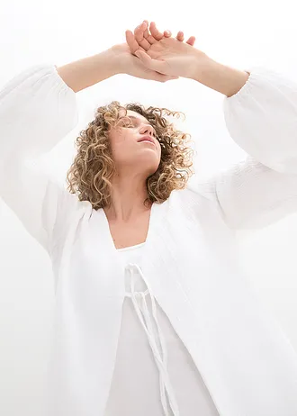 Boléro en gaze de coton • blanc • Boutique bonprix