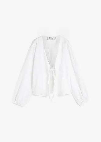 Boléro en gaze de coton • blanc • Boutique bonprix