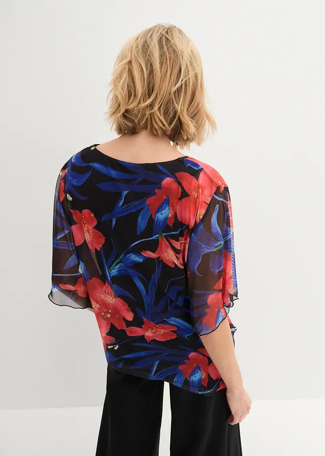 Shirt tuniek van mesh, Kleur: multicolour gebloemd