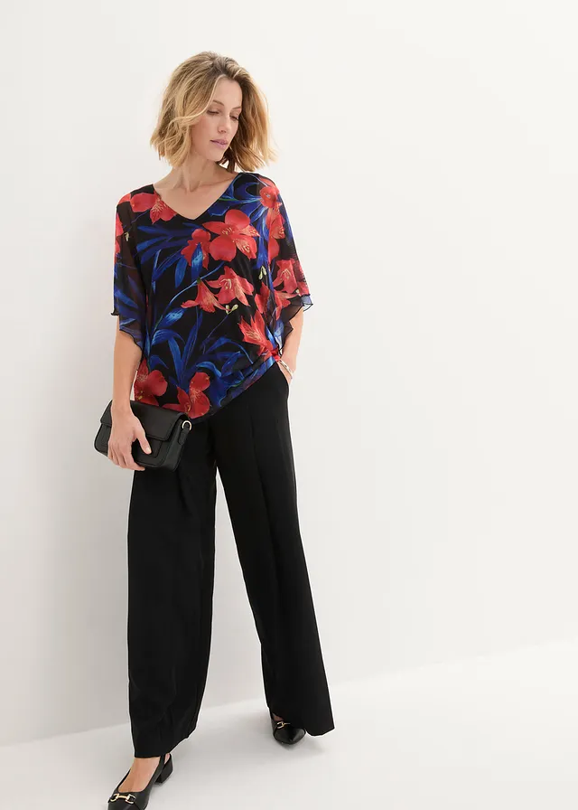 Shirt tuniek van mesh, Kleur: multicolour gebloemd