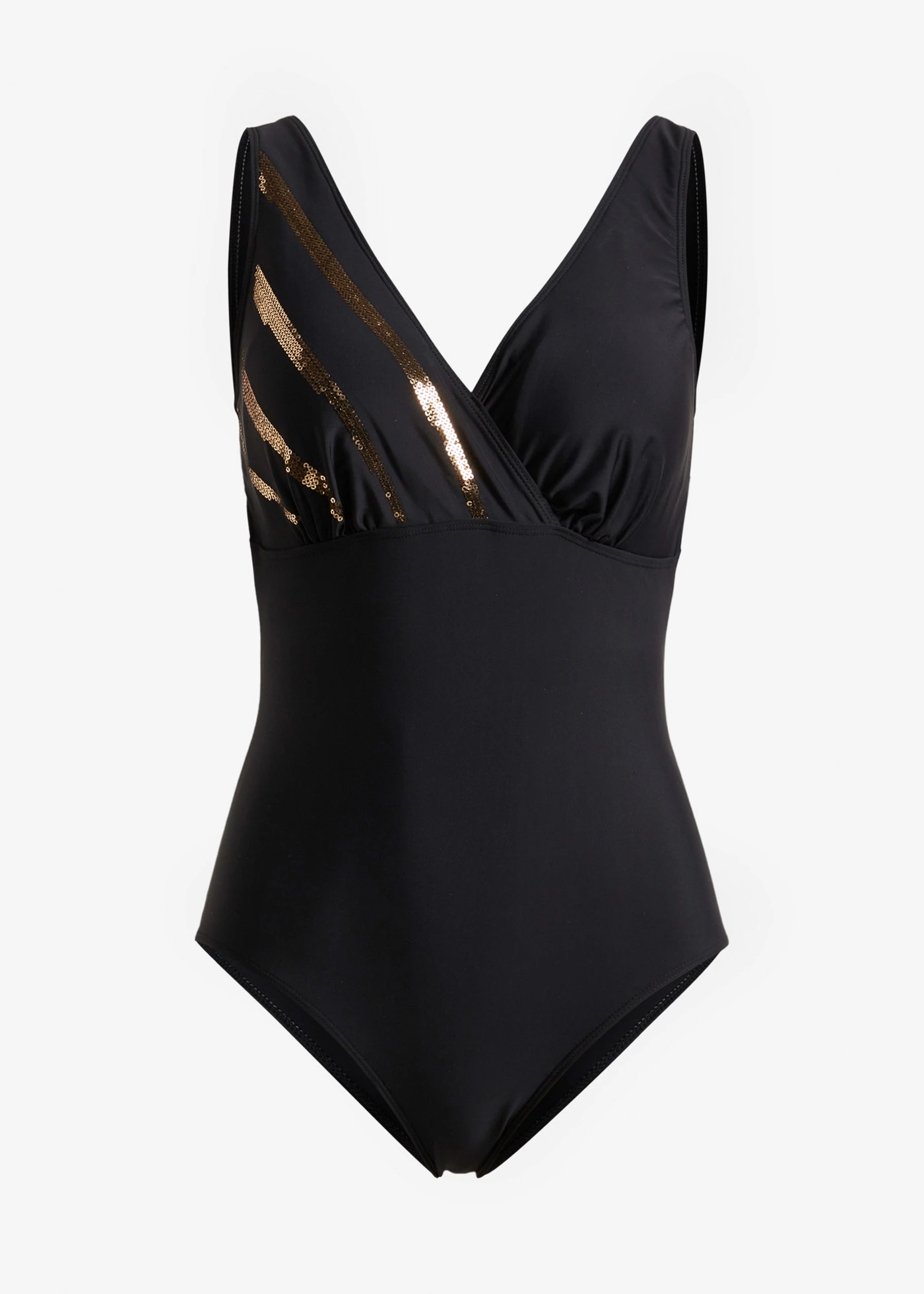 Maillot 1 pièce à sequins • noir/doré • Boutique bonprix