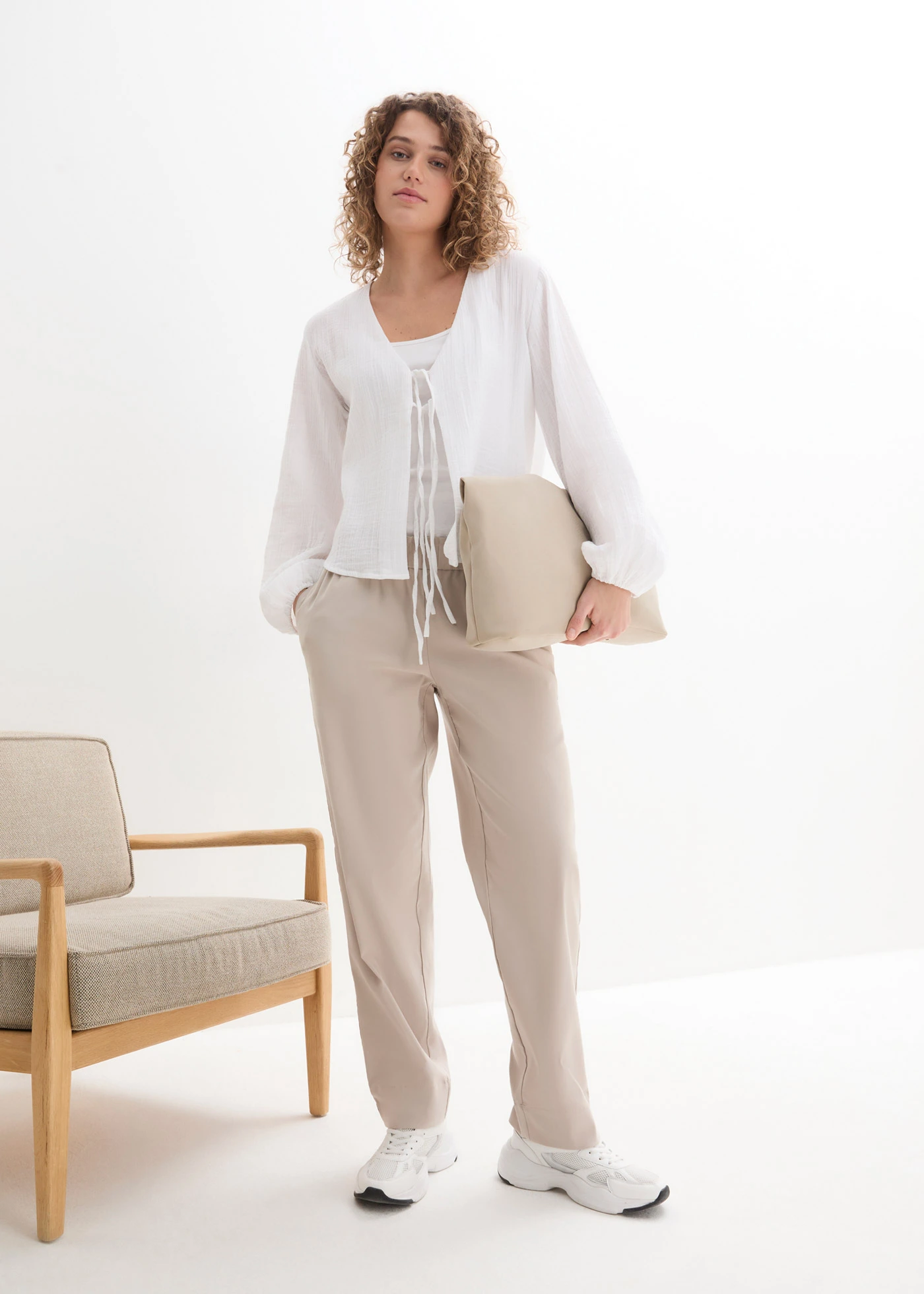 Boléro en gaze de coton • blanc • Boutique bonprix