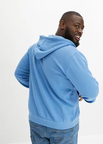 Hoodie met ritssluiting, Kleur: kristalblauw