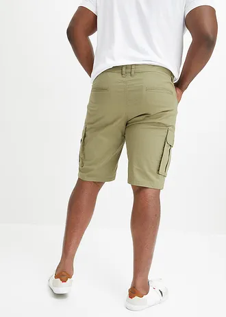 Stretch cargo bermuda, regular fit, Kleur: olijfgroen