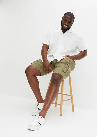 Bermuda cargo extensible, regular, Couleur: olive