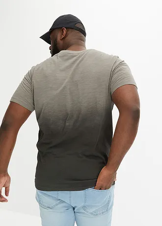 Tričko Slim Fit, z čisté bavlny, barva: kouřově šedá + černá