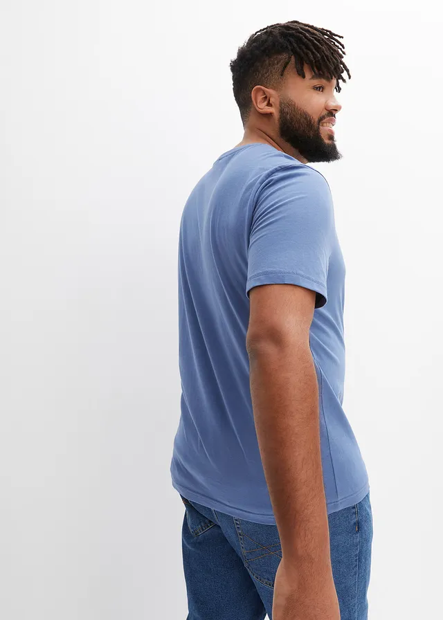 T-shirt van biologisch katoen • jeansblauw-chilirood-zilvergrijs-wolwit • product-page.page-title-suffix