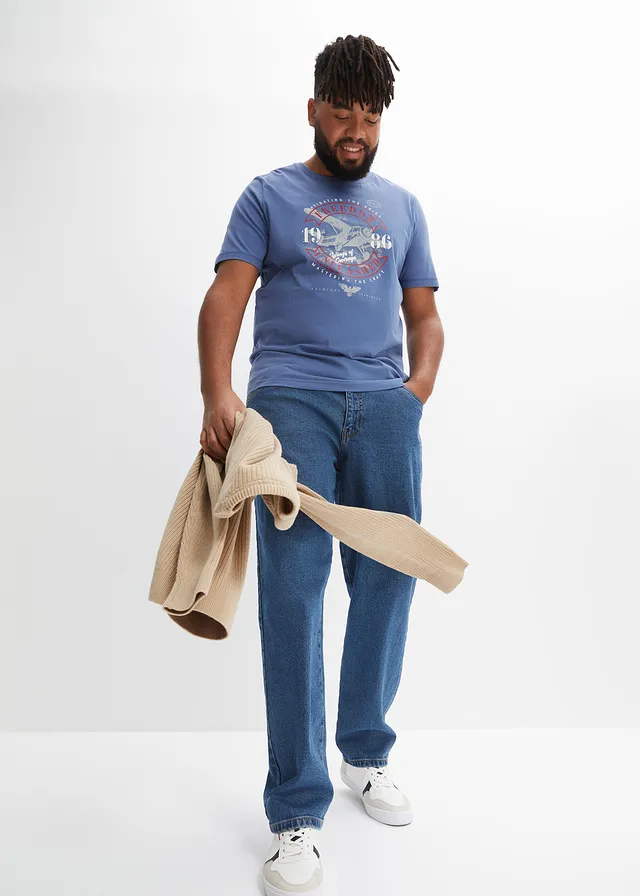 T-shirt van biologisch katoen • jeansblauw-chilirood-zilvergrijs-wolwit • product-page.page-title-suffix