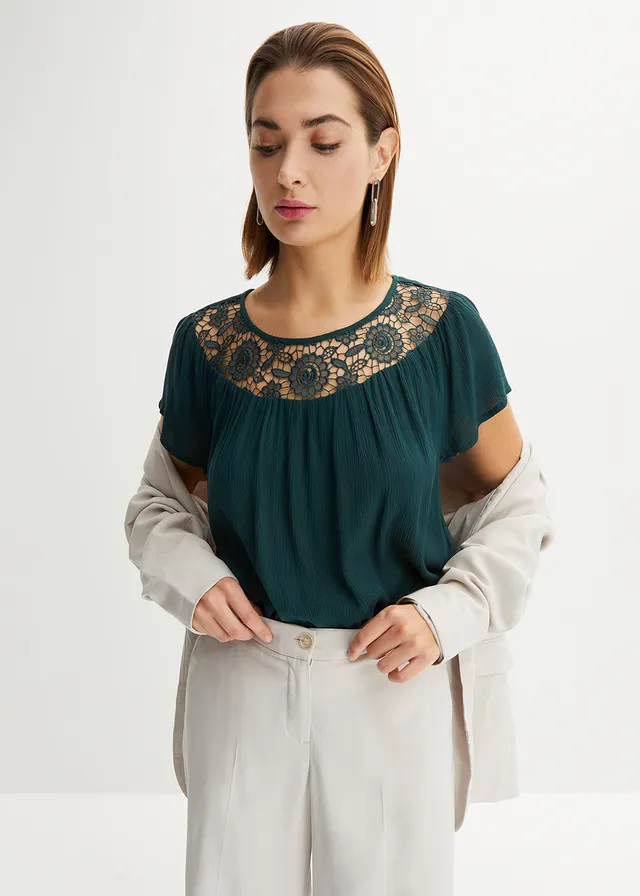 Blouse van viscose • diepgroen • product-page.page-title-suffix