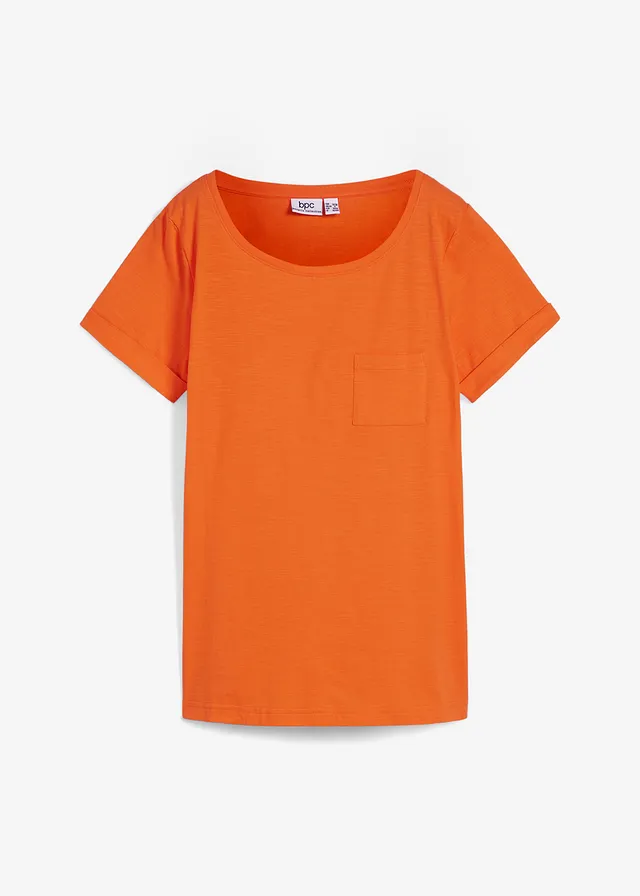T-shirt van biologisch katoen, Kleur: warm oranje