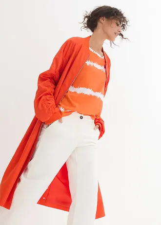 Batik shirt van biologisch katoen, halflange mouw • warm oranje-wit gedessineerd • bonprix online shop