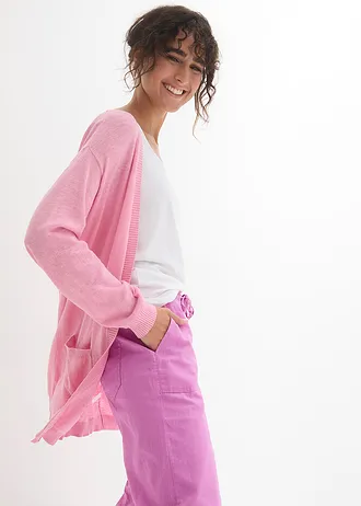 Fijn gebreid vest van katoen • roze • bonprix online shop