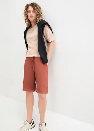 Bermuda met linnen • kastanjebruin • bonprix online shop